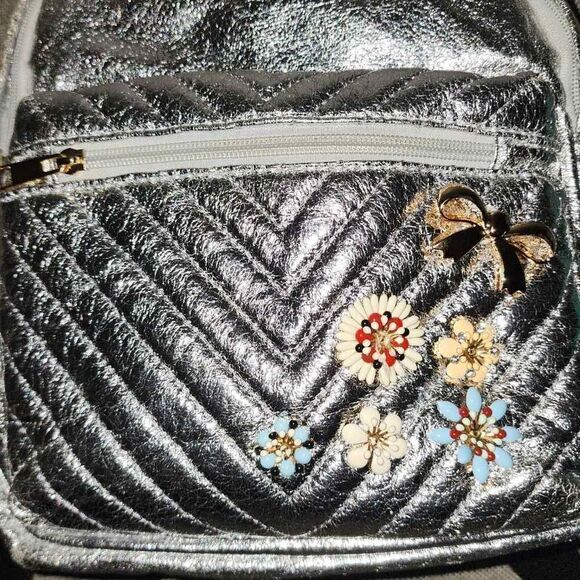 Olivia Miller Silver Backpack Purse - Picture 4 of 6
